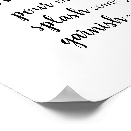 Poster Simple Momosa Bar | Script noir Tout événement Sig (Coin)