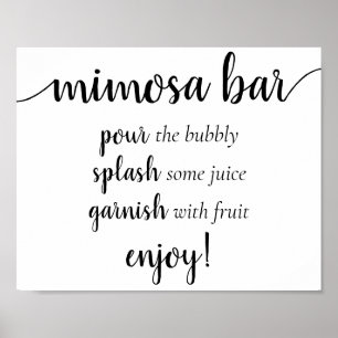 Poster Simple Momosa Bar Script noir Tout événement Sig