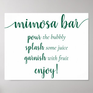 Poster Simple Momosa Bar Symbole Hunter Green N'importe