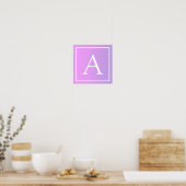 Poster Simple Monogram | Subtle Pink/Purple Ombre (Cuisine)