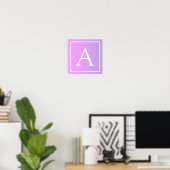 Poster Simple Monogram | Subtle Pink/Purple Ombre (Bureau à domicile)