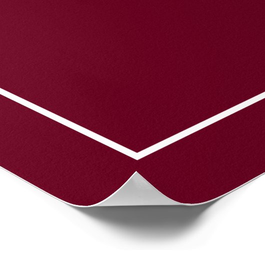 Poster Simple Monogramme Bourgogne Élégant Mariage d'accu (Coin)