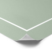 Poster Simple Monogramme Sage Green Élégant Mariage de bi (Coin)