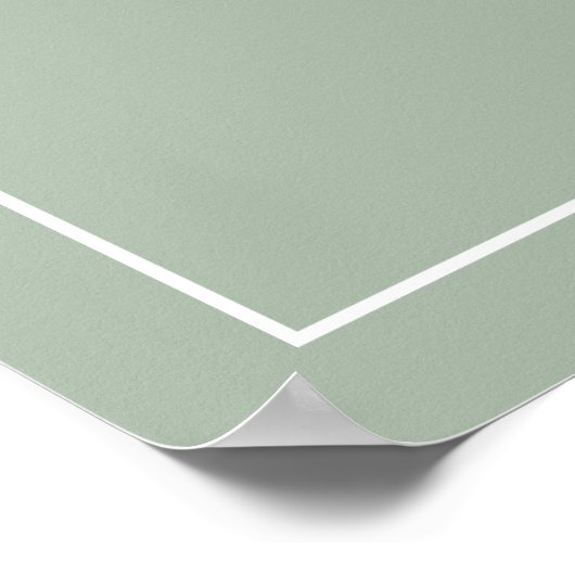 Poster Simple Monogramme Sage Green Élégant Mariage de bi (Coin)
