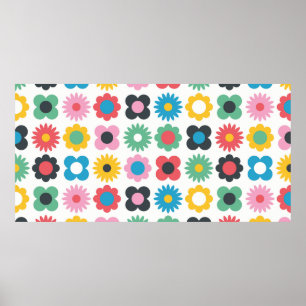 Poster Simple motif de fleurs sans couture. Scandinavie