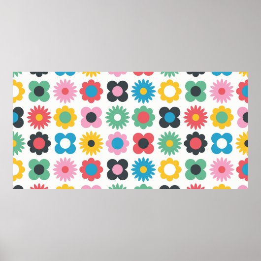Poster Simple motif de fleurs sans couture. Scandinavie (Devant)