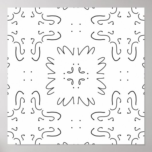 Poster simple motif minimal noir et blanc (Devant)