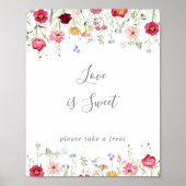 Poster Simple Multicolor Fleur sauvage L'amour est doux s (Devant)