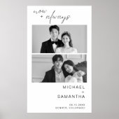 Poster Simple Noir & Blanc Bienvenue À Notre Mariage (Devant)