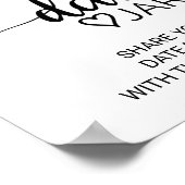 Poster Simple Noir Calligraphie Date Jar Signal (Coin)