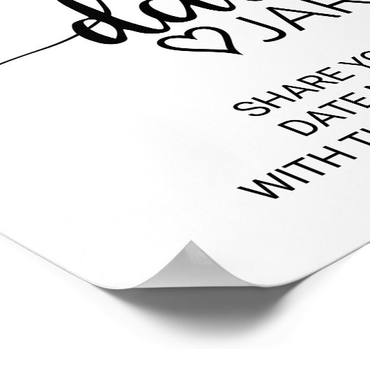 Poster Simple Noir Calligraphie Date Jar Signal (Coin)