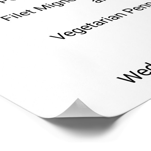 Poster Simple Noir Calligraphie Dîner Menu Signe (Coin)