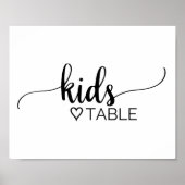 Poster Simple Noir Calligraphie Enfants Panneau de table (Devant)