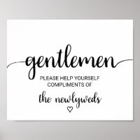 Simple Noir Calligraphie Gentlemen Salle de bain S