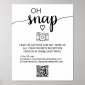 Poster Simple Noir Calligraphie Oh Snap QR Code Signal (Devant)