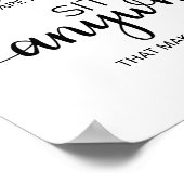 Poster Simple Noir Calligraphie Sit Anywhere (Coin)