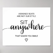 Poster Simple Noir Calligraphie Sit Anywhere (Devant)