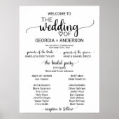 Poster Simple Noir Calligraphy Wedding Programme (Devant)