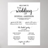 Poster Simple Noir Calligraphy Wedding Programme (Devant)