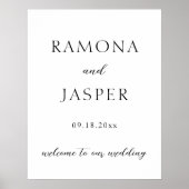 Poster Simple noir et blanc Gras Mariage moderne (Devant)