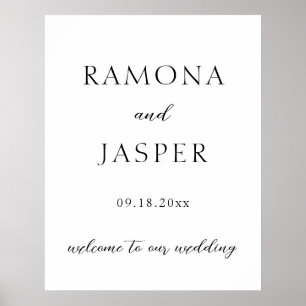 Poster Simple noir et blanc Gras Mariage moderne