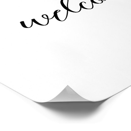 Poster Simple noir et blanc Gras Mariage moderne (Coin)