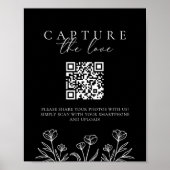 Poster Simple Noir Moderne Mariage Capturer Le Signe D'Am (Devant)