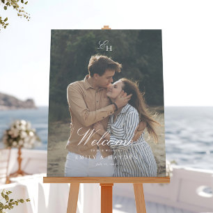 Poster Simple Panneau de Bienvenue de Mariage Photo Minim