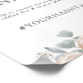 Poster Simple Panneau de Mariage Floral Rustique Oh Snap (Coin)