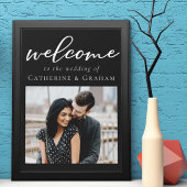 Poster Simple Photo de mariage de bienvenue de script bla