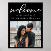 Poster Simple Photo De Mariage De Script Blanc Noir Bienv (Devant)
