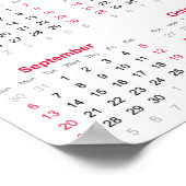 Poster Simple red and White 2026 Calendar (Coin)