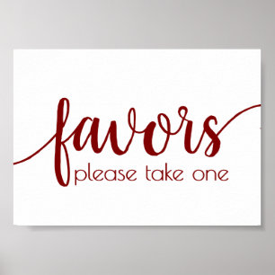 Poster Simple Red Favors   Candy Apple Custom Party Event