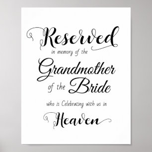 Poster Simple Réservé en mémoire du Mariage