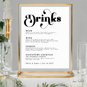 Poster Simple Retro Boissons Bar Menu Typographie Vintage