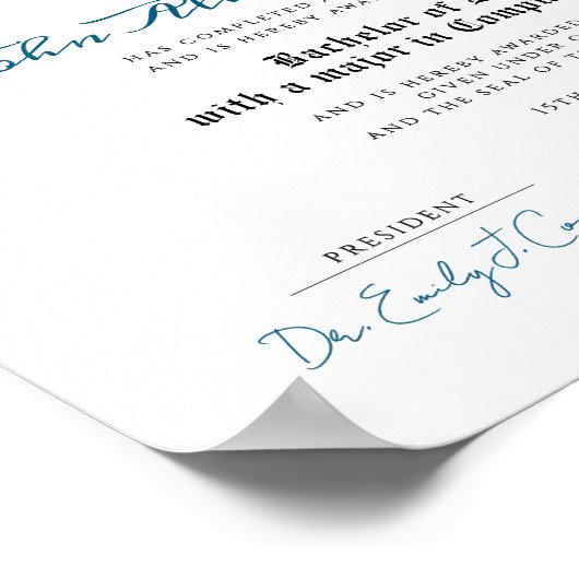 Poster Simple Retro University Graduate Certificat Typo (Coin)