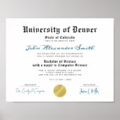 Poster Simple Retro University Graduate Certificat Typo (Devant)