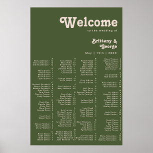 Poster Simple Rétro Vibe Olive Green Siège Alphabétique