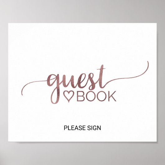 Poster Simple Rose Gold Calligraphy Guides (Devant)