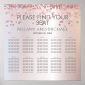 Poster Simple rose or confetti métallique tendance élégan (Devant)