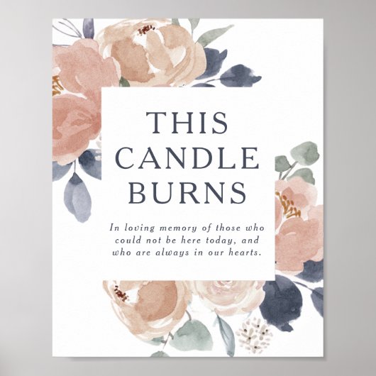 Poster Simple Rustic Floral This Candle Burns Wedding (Devant)