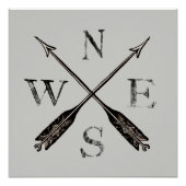 Poster simple Rustique Compass (Devant)