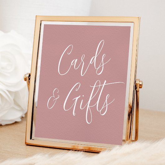 Poster Simple Script Dusty Rose Wedding Cards and Gifts