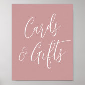Poster Simple Script Dusty Rose Wedding Cards and Gifts (Devant)