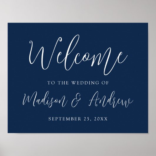 Poster Simple Script Mariage de Nuit de Bienvenue (Devant)