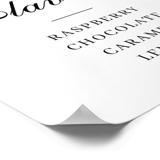 Poster simple script signe saveurs de gâteau (Coin)