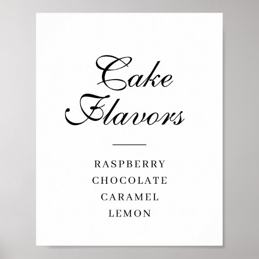 Poster simple script signe saveurs de gâteau (Devant)
