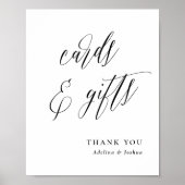 Poster Simple Script  Wedding Tabletop Cards & Gifts Sign (Devant)