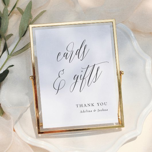 Poster Simple Script  Wedding Tabletop Cards & Gifts Sign