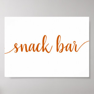 Poster Simple Snack Bar   Fall Orange Any Event Sign